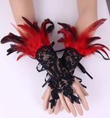 Feather Gloves Masquerade
