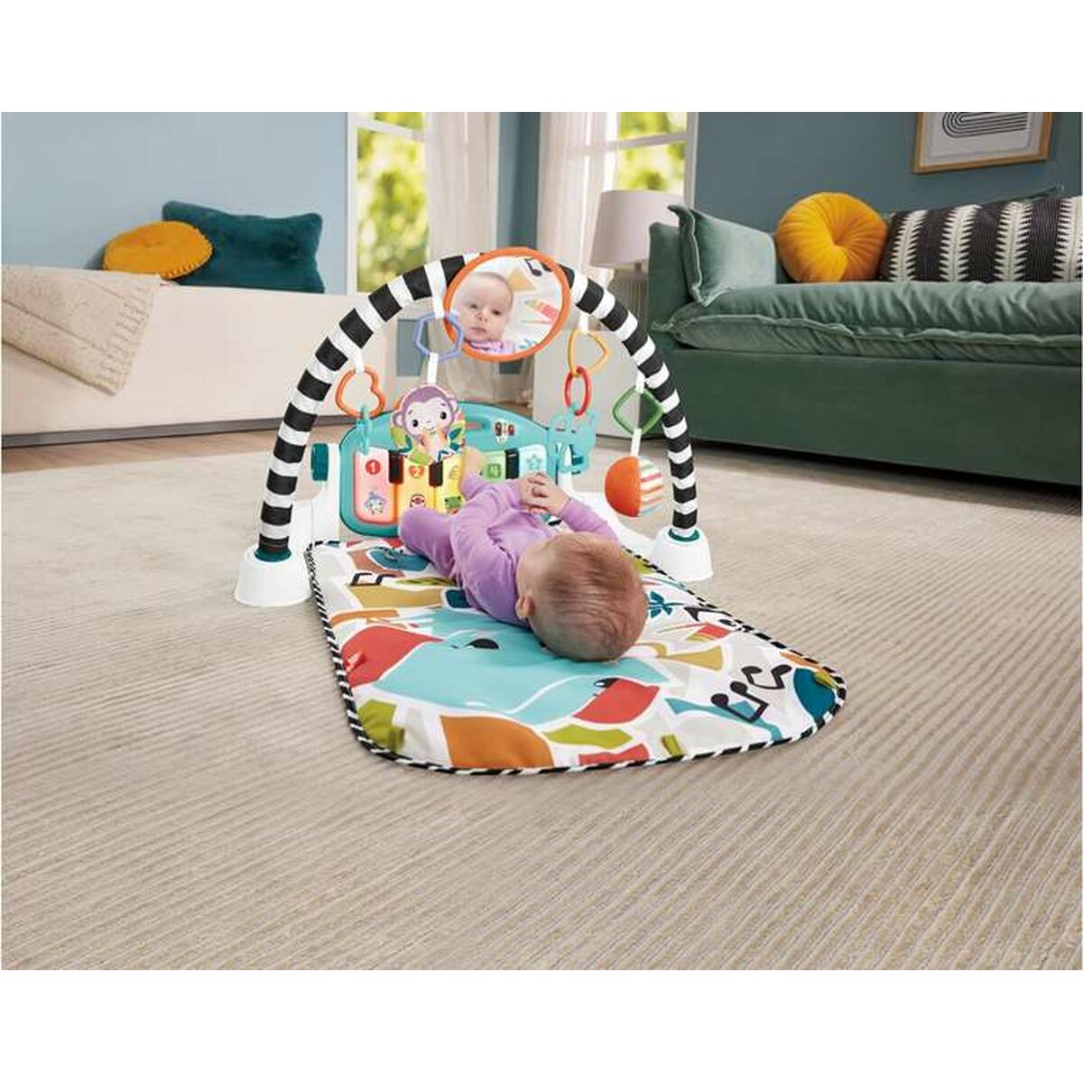 Fisher-Price Kick & Play Playmat Plastic Rattle Piano ES
