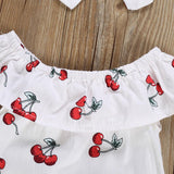 Cherry print bodysuit and headband set