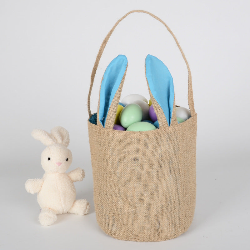Easter Jute Basket Rabbit Ear