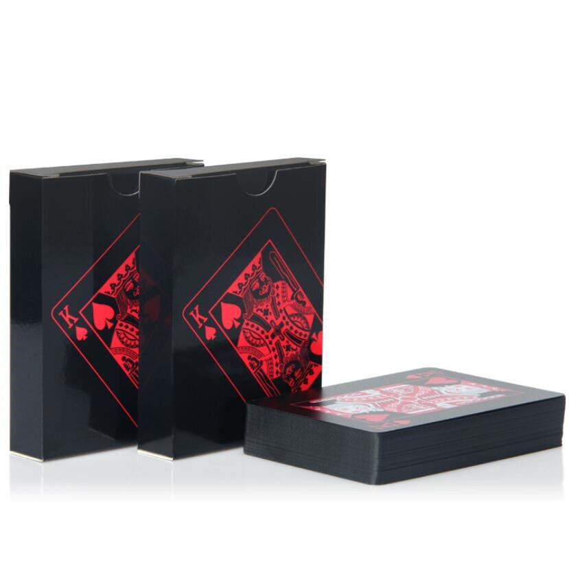 Jeu de Cartes Étanche Rouge sur fond Noir