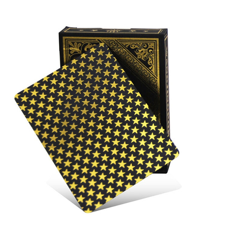 Jeu de Cartes Étanche Or/Argent et Noir