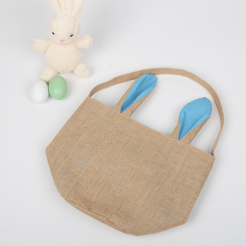Easter Jute Basket Rabbit Ear
