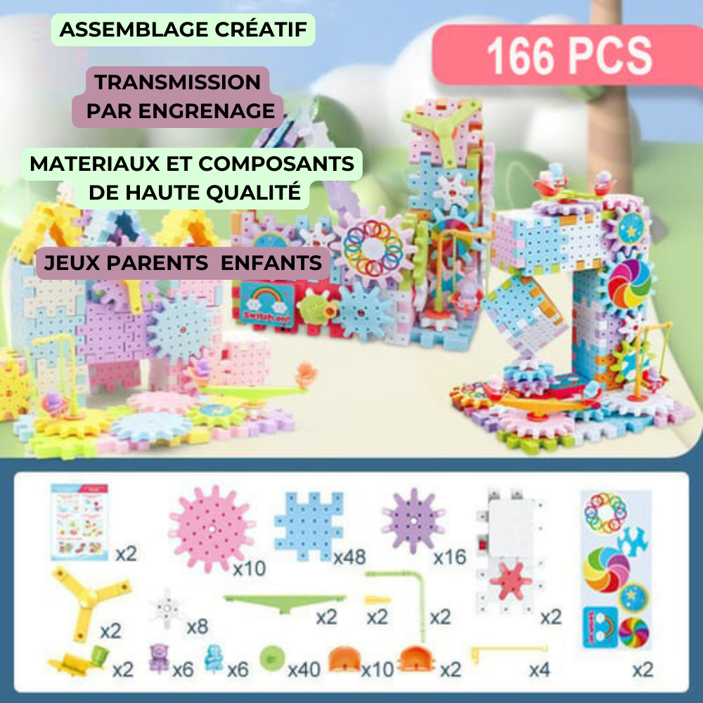 Educational Gear Building Set - Building Blocks - ImagineBlock Wonderland™