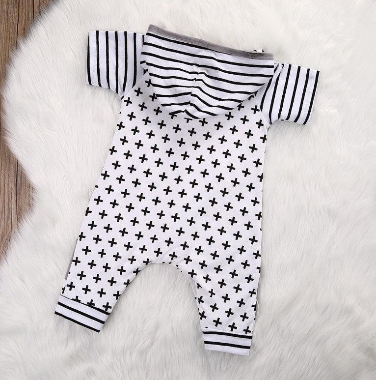 Hooded short-sleeve crossover pyjama top