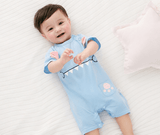 Grenouillère pour bébé bleue et rose