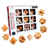 Ensemble 9 casse-têtes puzzle q-busters en bois naturel kong ming avec pièces en bois naturel de formes géométriques