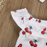 Cherry print bodysuit and headband set