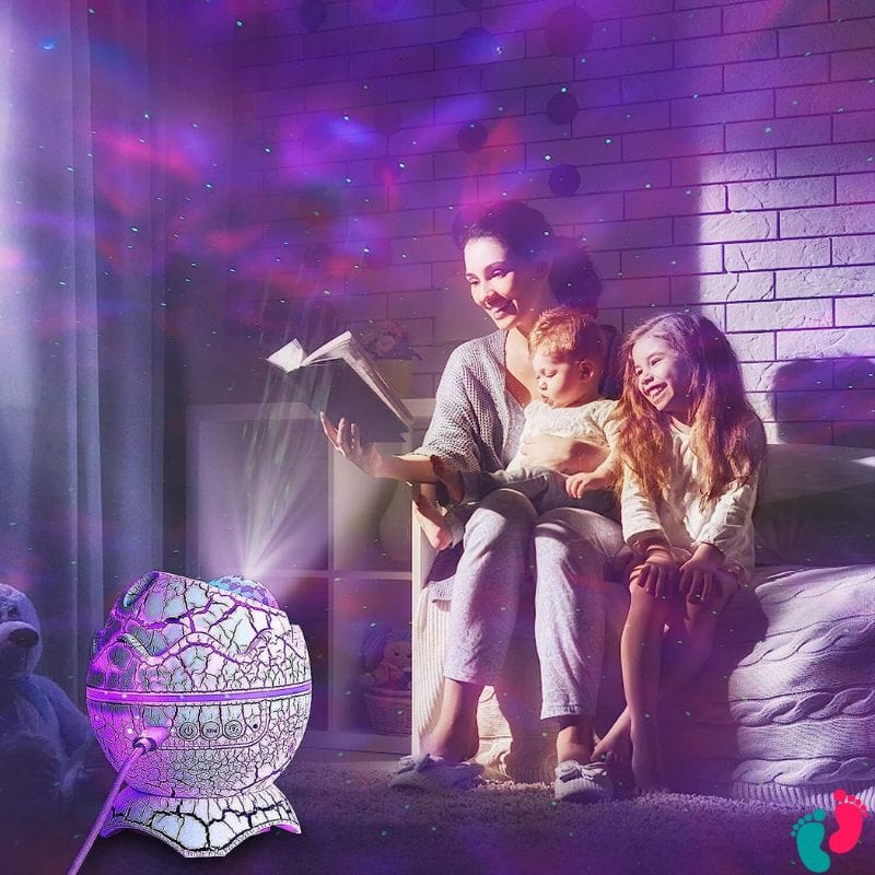 Dinosaur Egg LED Projector Night Light with White Noise for Kids' Bedroom - PROJECT NIGHT