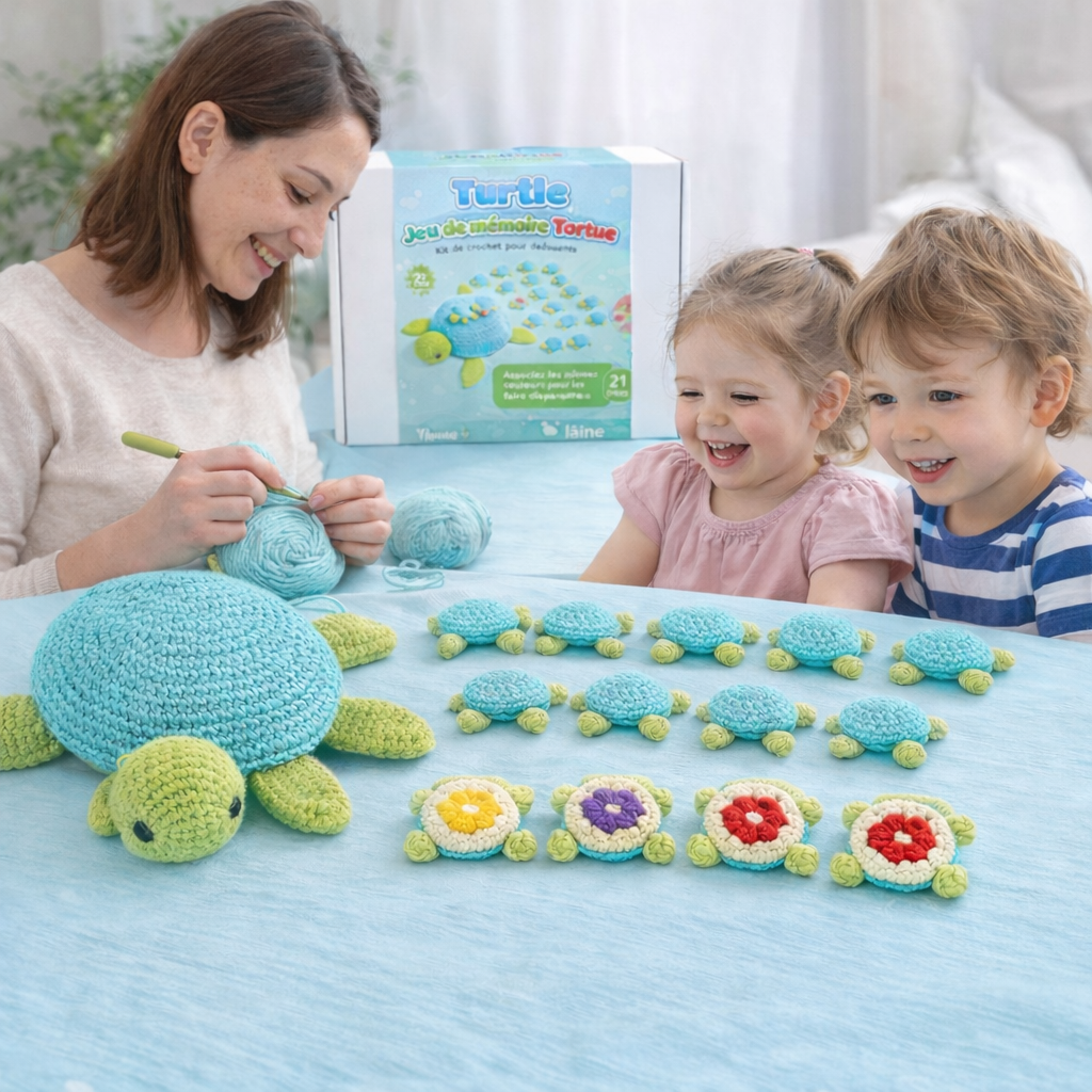 TURTLE MEMORY - Crocheted turtle memory game to make