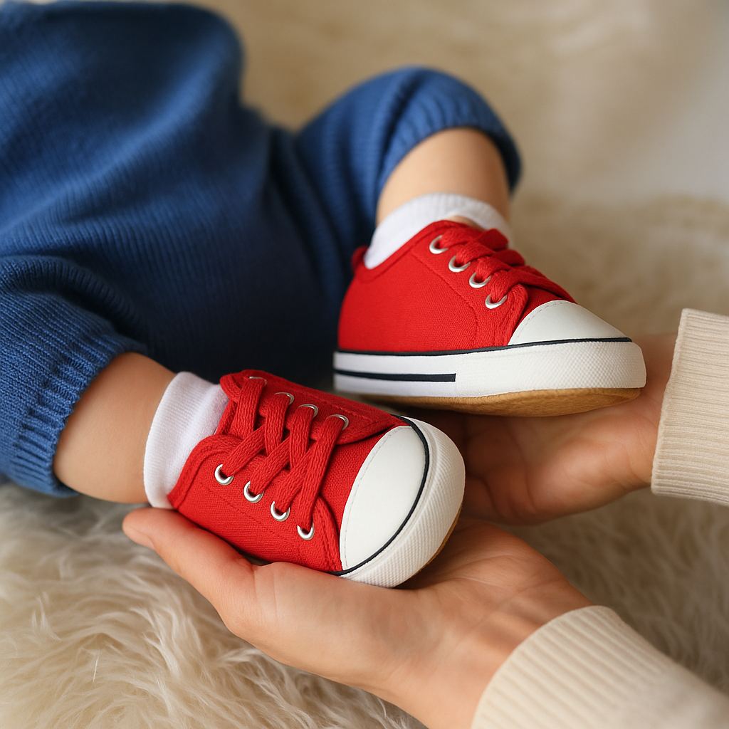 Scarpe primi passi per neonati in tela | SoftStart