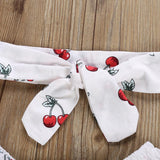 Cherry print bodysuit and headband set