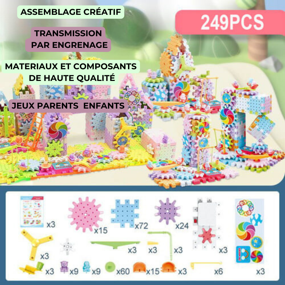 Educational Gear Building Set - Building Blocks - ImagineBlock Wonderland™