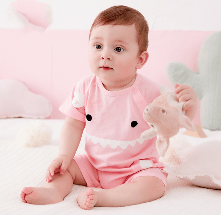 Grenouillère pour bébé bleue et rose