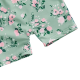 Maillot de Bain Bébé Fille avec Casquette - Rosée Verte