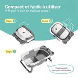 Baignoire Bébé Pliable avec Coussin et Thermomètre