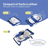 Baignoire Bébé Pliable avec Coussin et Thermomètre