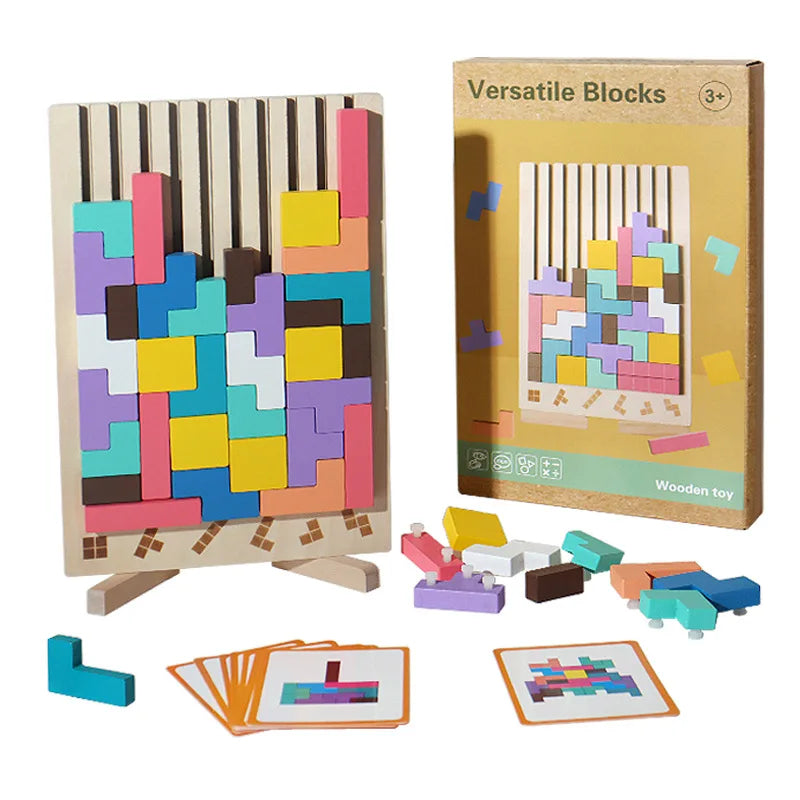 Puzzle Tetris Montessori en Bois