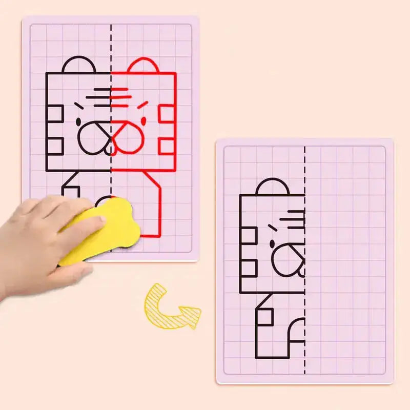 30 Symmetrical Grid Drawings for Kids