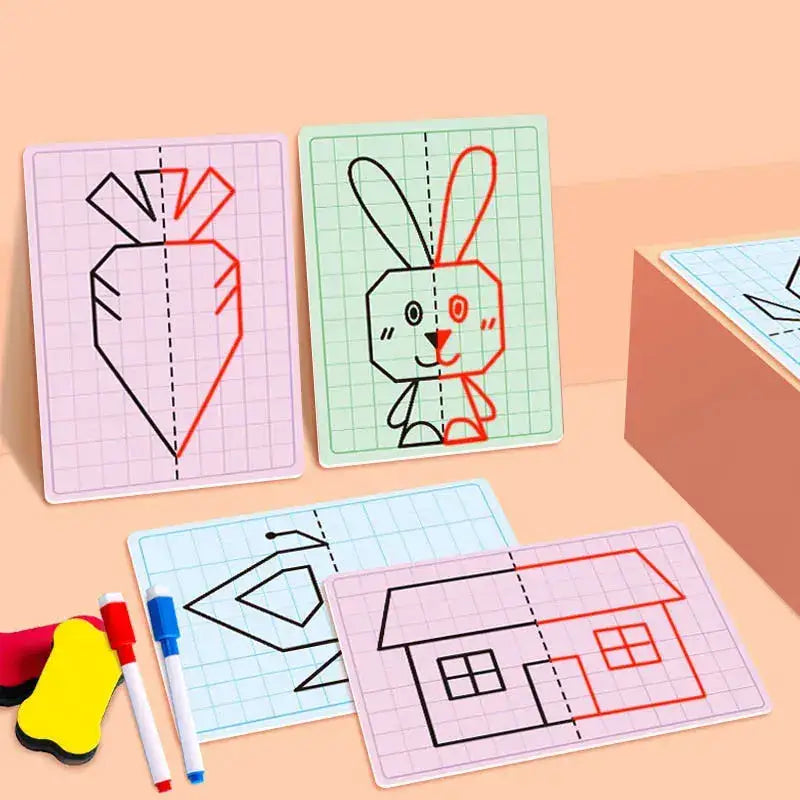 30 Symmetrical Grid Drawings for Kids
