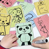 30 Symmetrical Grid Drawings for Kids