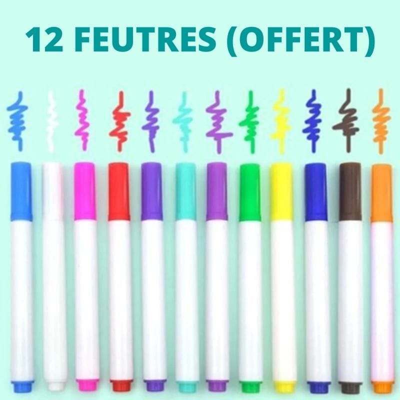 Livre à dessin réutilisable (+12 feutres OFFERTS) - BABY DRAW
