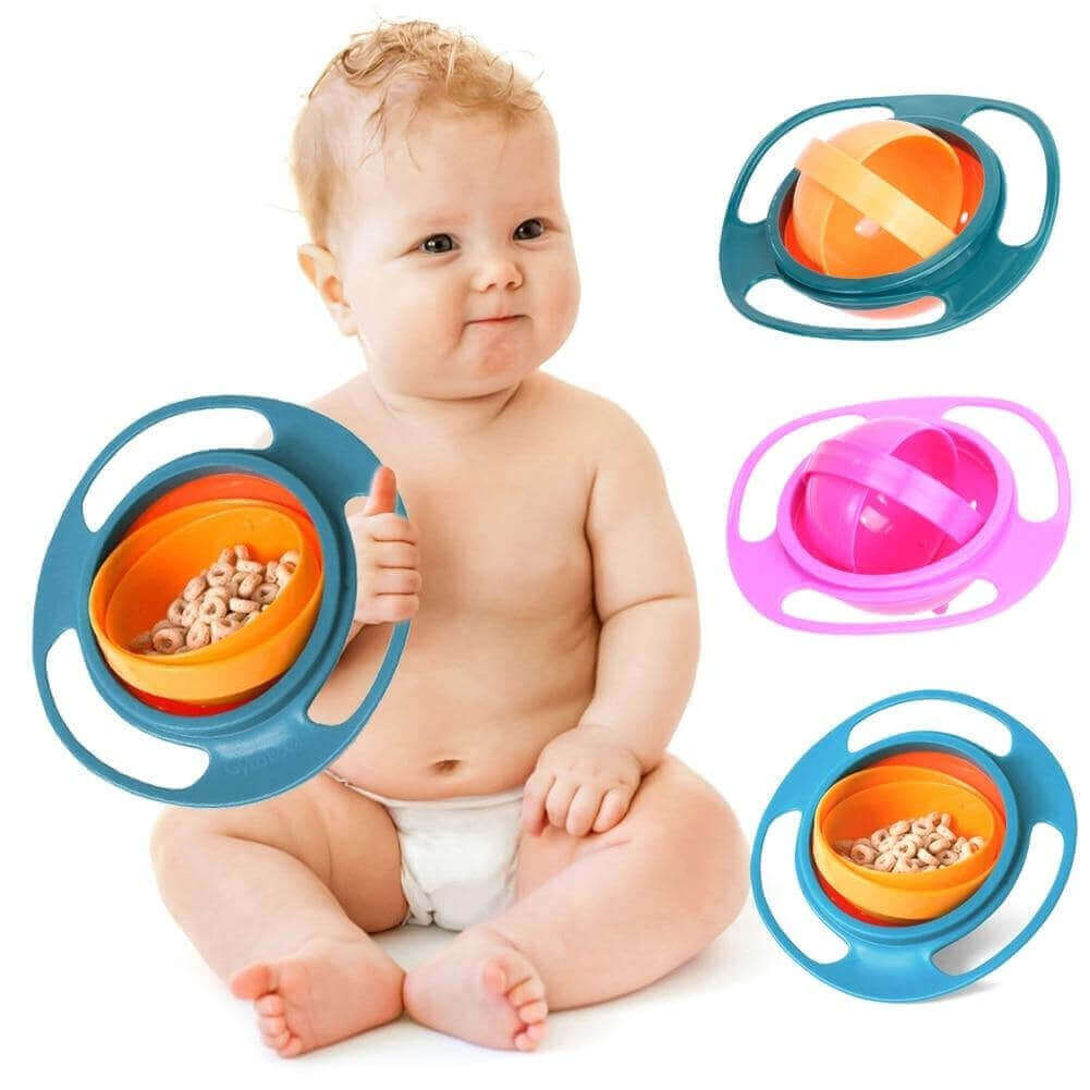 Bol Twirlie-Tots™ 360° Anti-Renversement Gyro (Récipient à Snacks Défiant la Gravité)