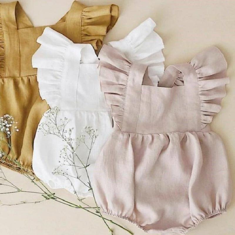 Combinaison robe couleur unies pour bébé