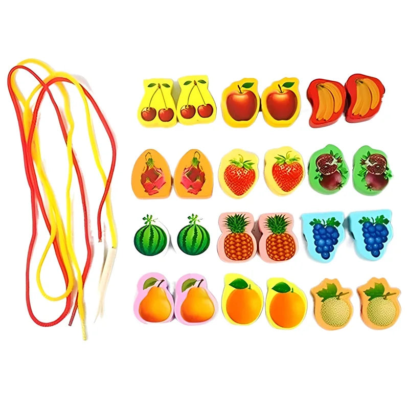 Perles Éducatives en Bois à Enfiler