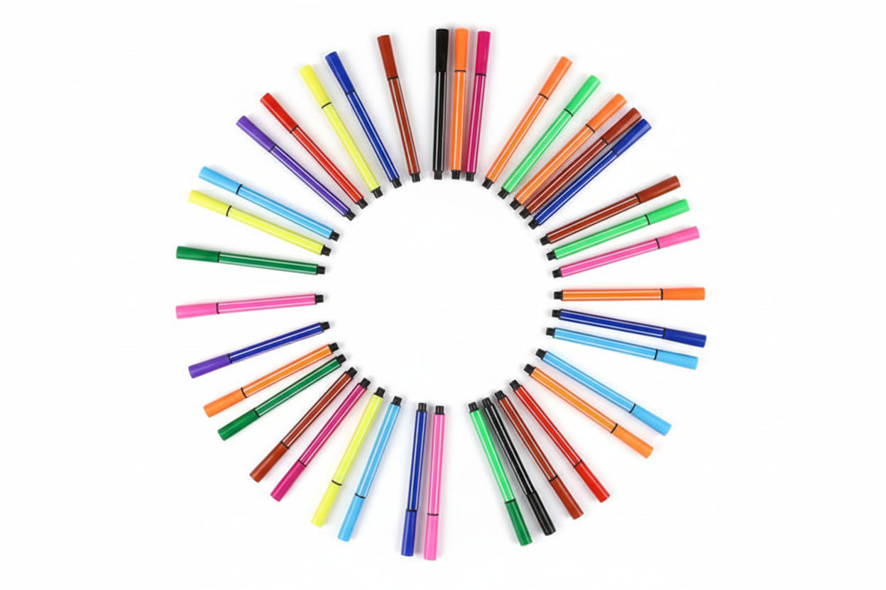 Pochoirs en Bois Montessori pour Enfants – 20 pièces + 3 stylos colorés