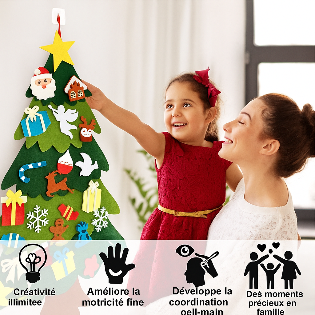 Montessori Educational Felt Christmas Tree 32 pcs - KIDS CHRISTMAS