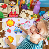 42 stencil Montessori in legno per bambini