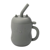 Tasse d’apprentissage Bébé en Silicone avec Paille - Chat