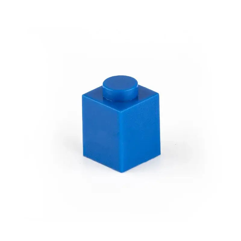 Un bloc construction lego 1x1 en plastique bleu solide avec une pastille arrondie en haut pour 50pcs bloc construction