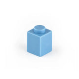 Bloc construction lego 1x1 en plastique bleu clair avec une seule pastille circulaire vendu en lot de 50pcs briques lego 1x1