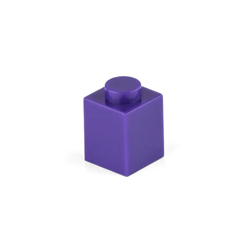 Bloc construction lego 1x1 en plastique violet avec un plot arrondi en haut pour 50pcs briques lego 1x1