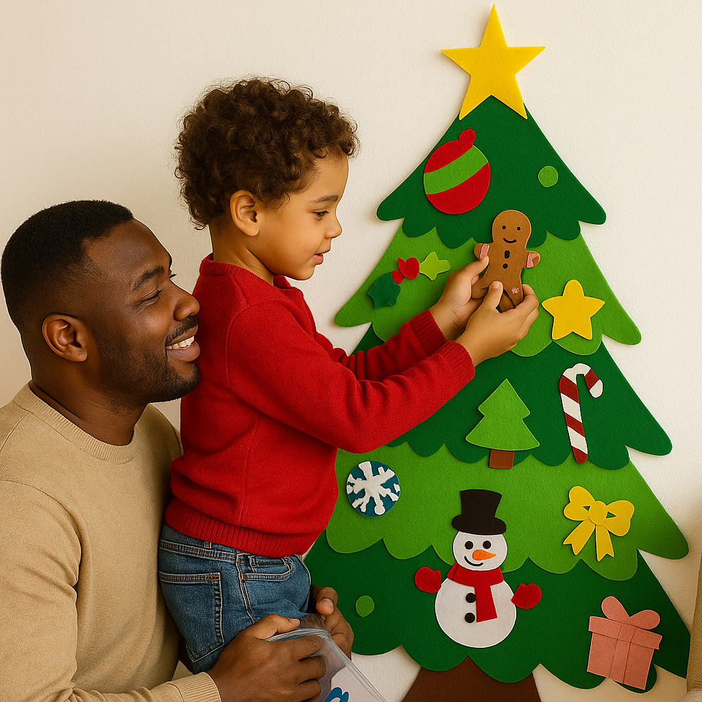 Montessori Educational Felt Christmas Tree 32 pcs - KIDS CHRISTMAS