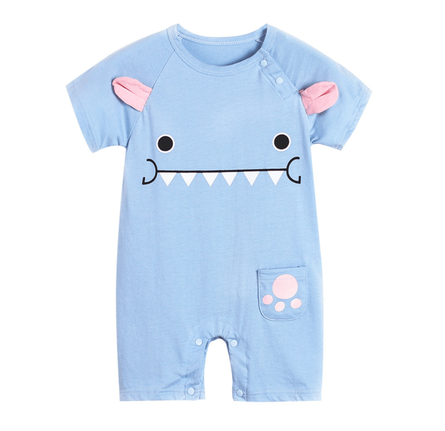 Grenouillère pour bébé bleue et rose