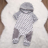 Hooded short-sleeve crossover pyjama top