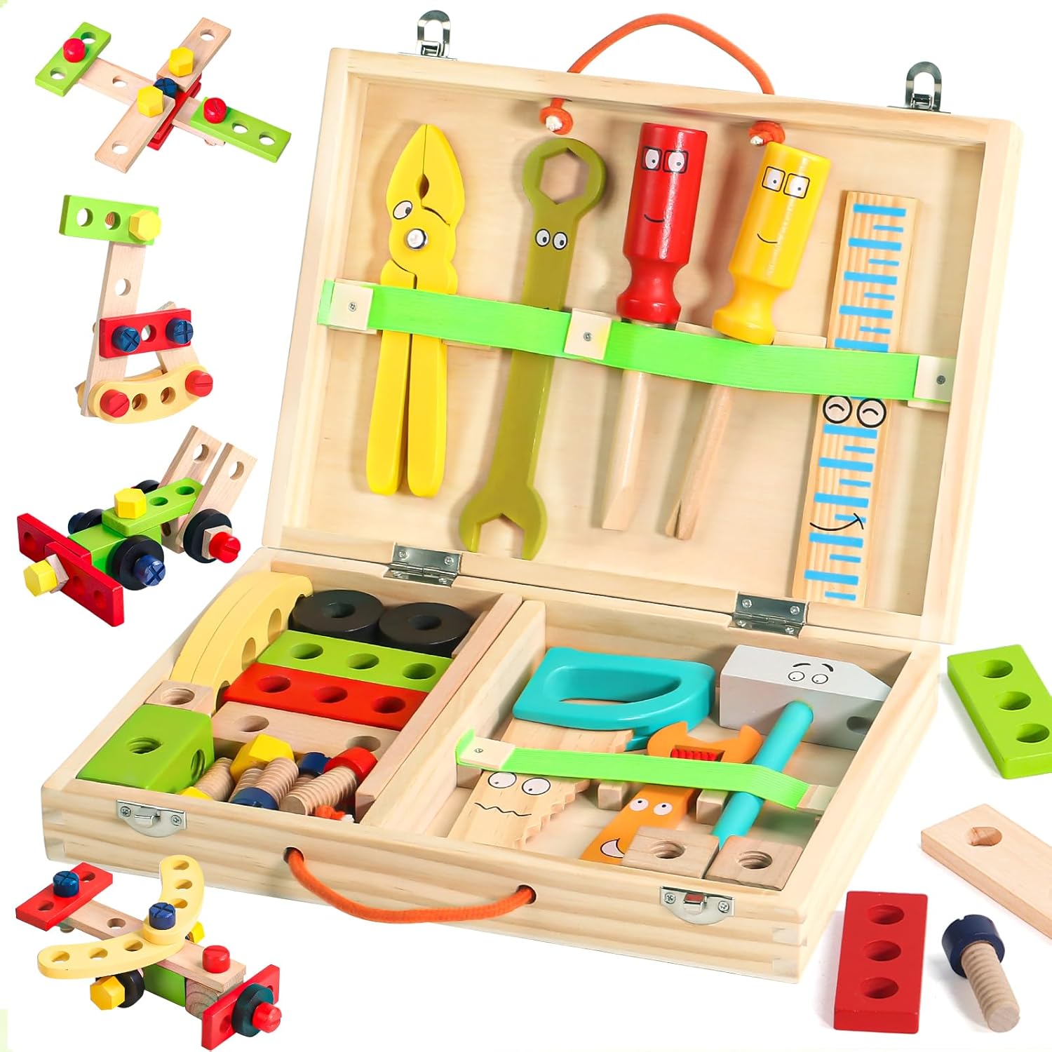 Cassetta degli attrezzi in legno per bambini