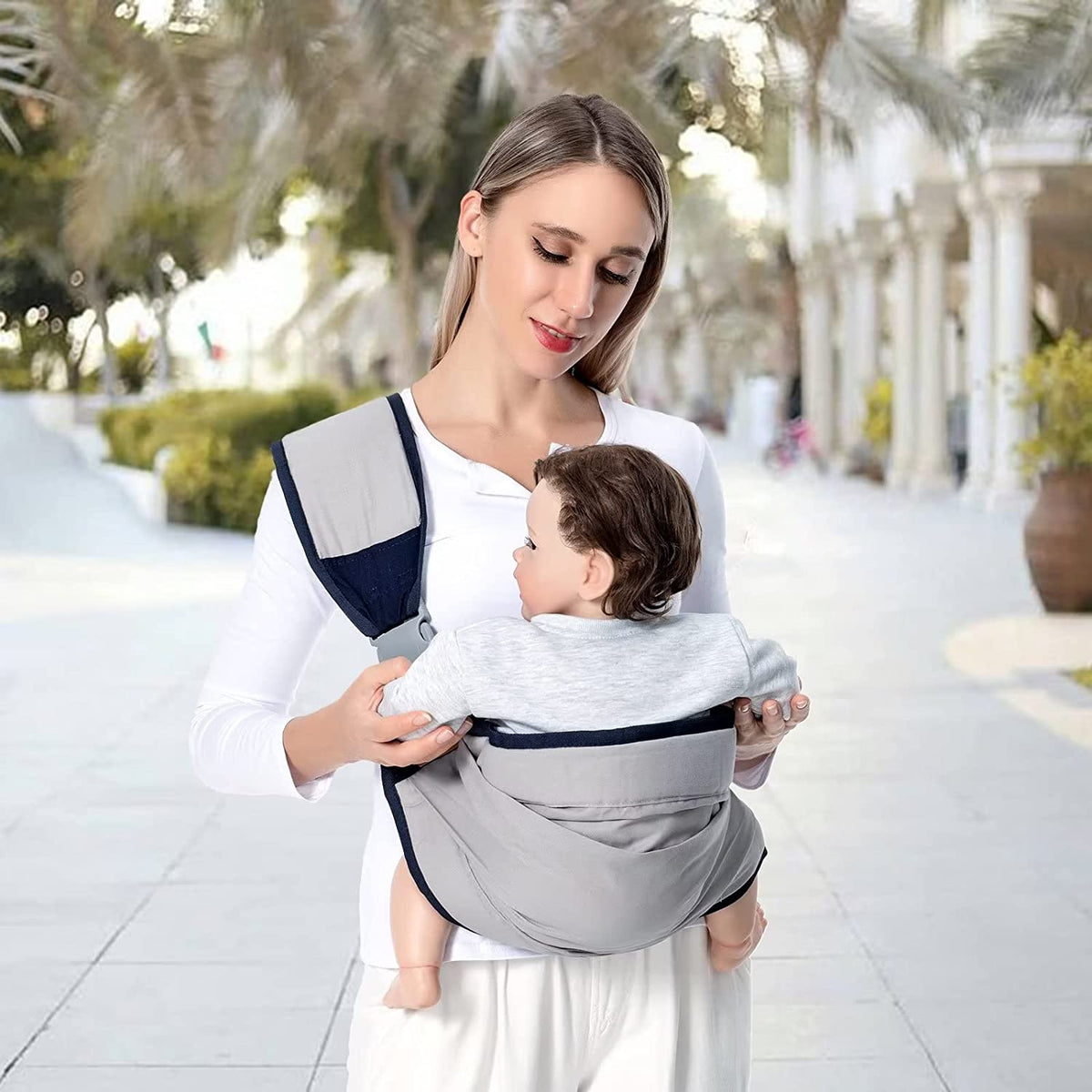 Echarpe de portage sans noeud | Bébézen™ Porte bébé