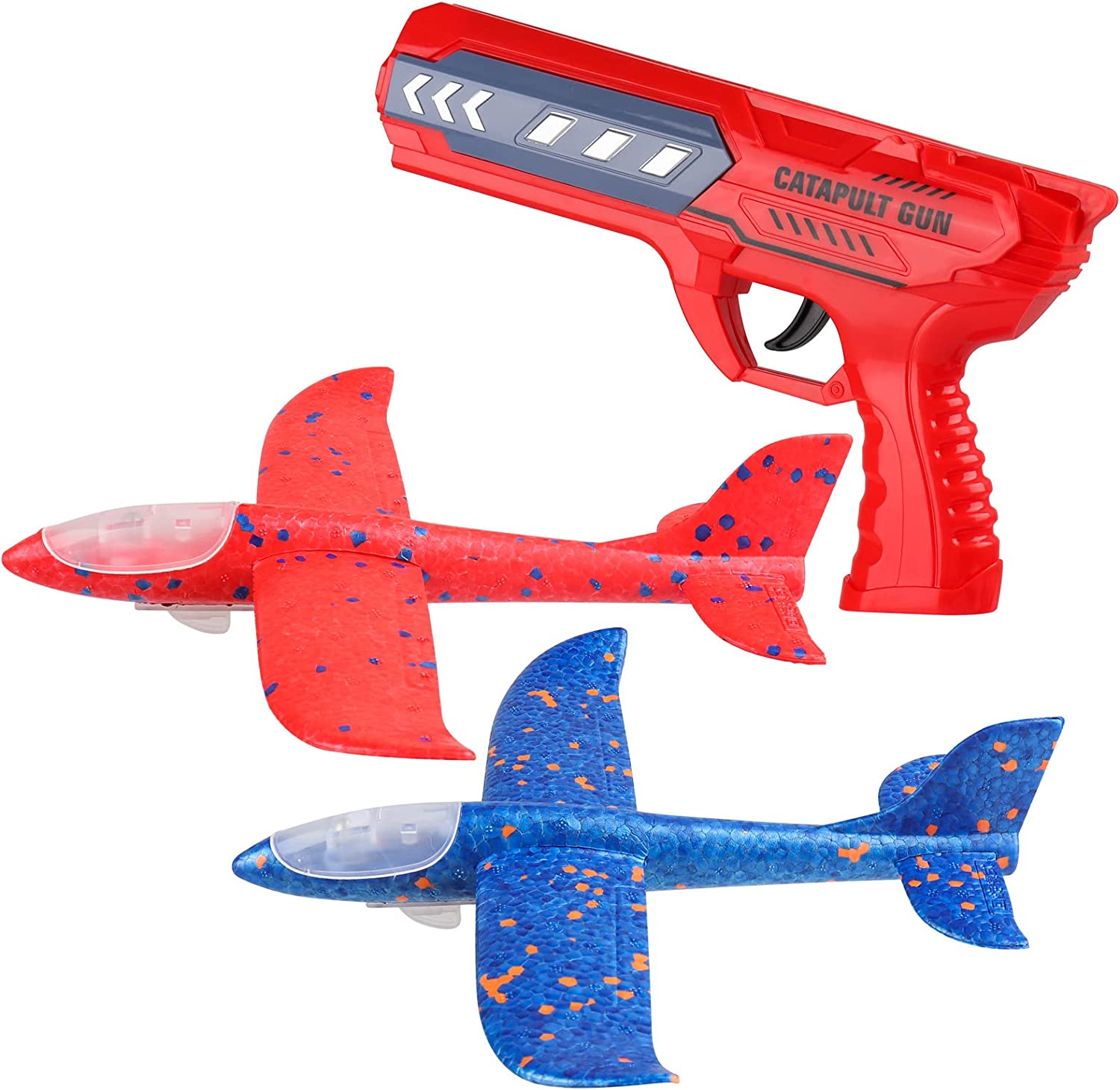 Aereo in polistirolo con pistola lanciatore