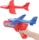 Aereo in polistirolo con pistola lanciatore