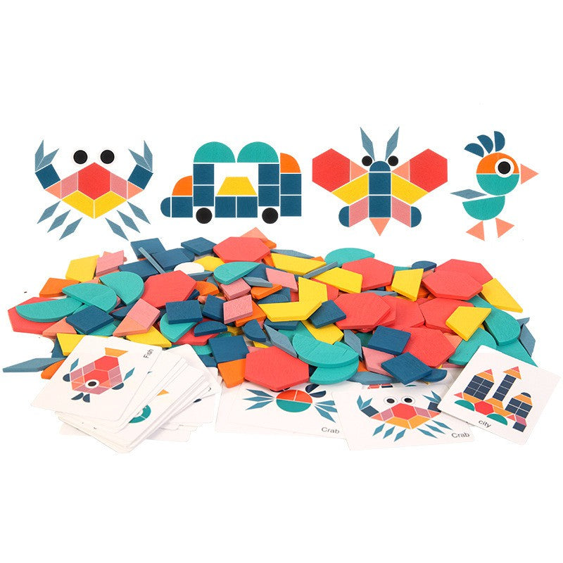 Puzzle Tangram Montessori Enfant en Bois