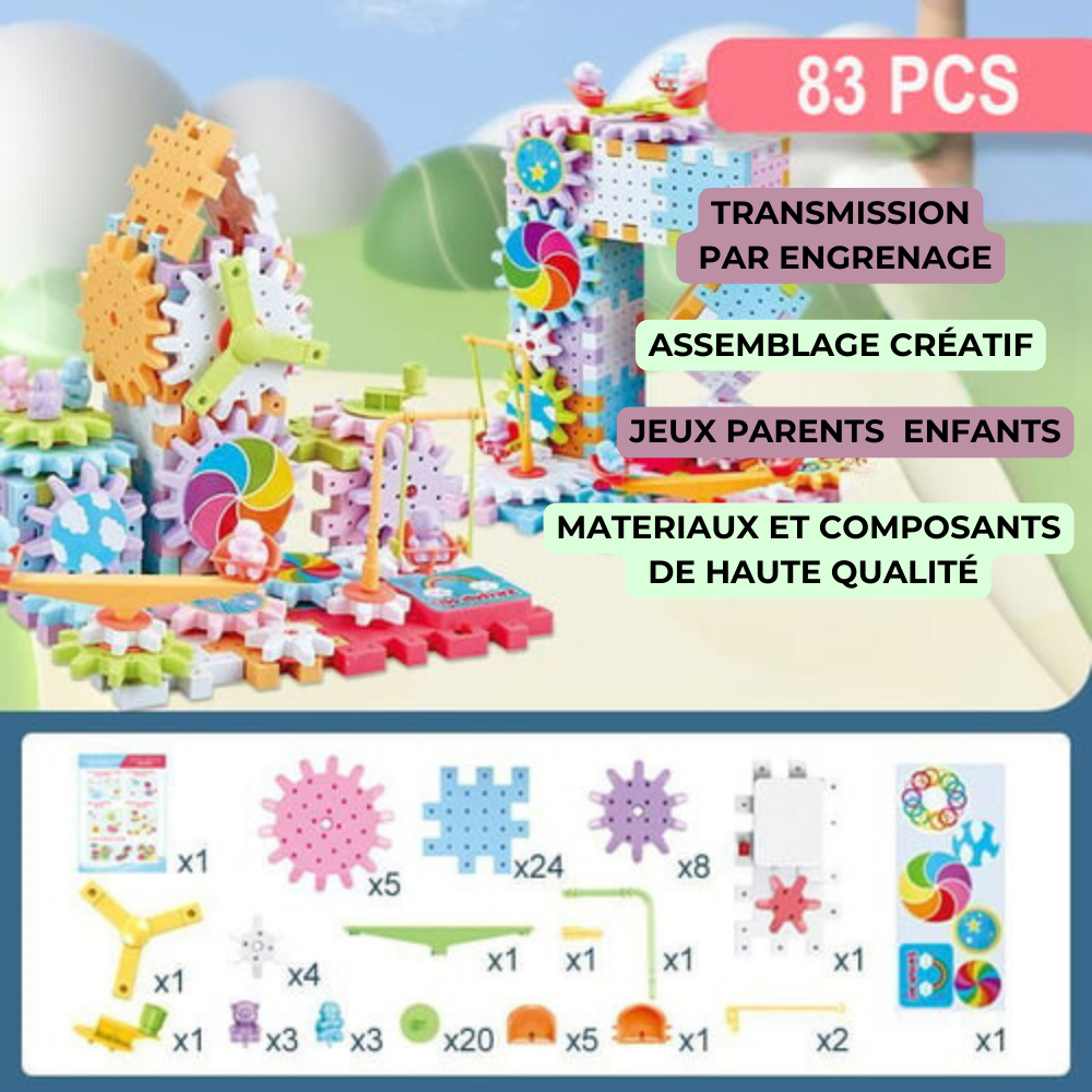 Educational Gear Building Set - Building Blocks - ImagineBlock Wonderland™