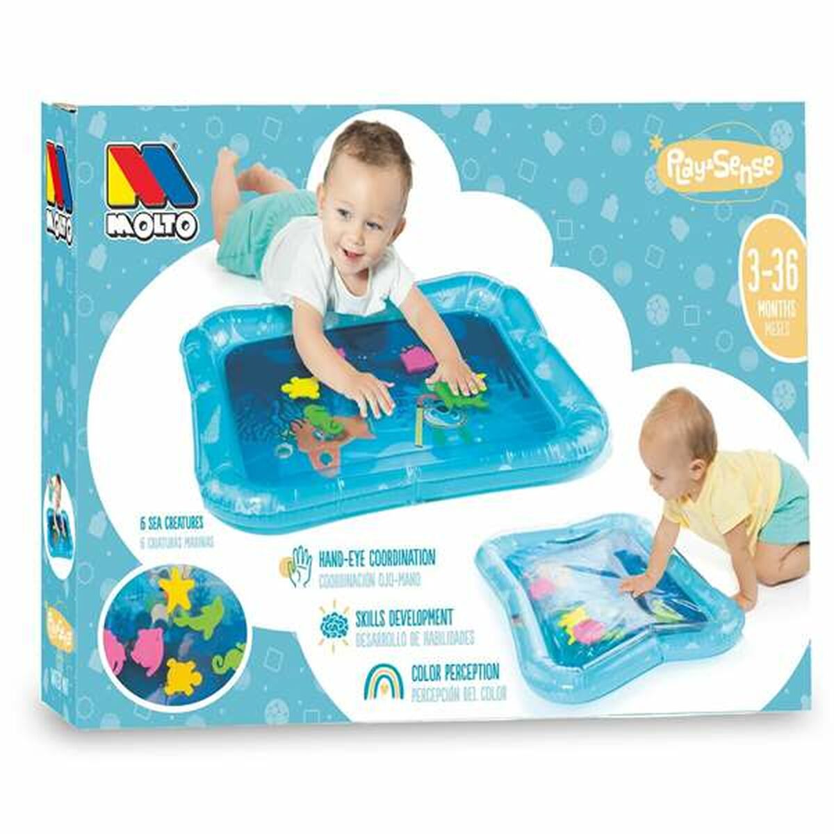 Tappeto Gioco ad Acqua Gonfiabile per Bambini Moltó Playsense 80 x 28 x 82 cm