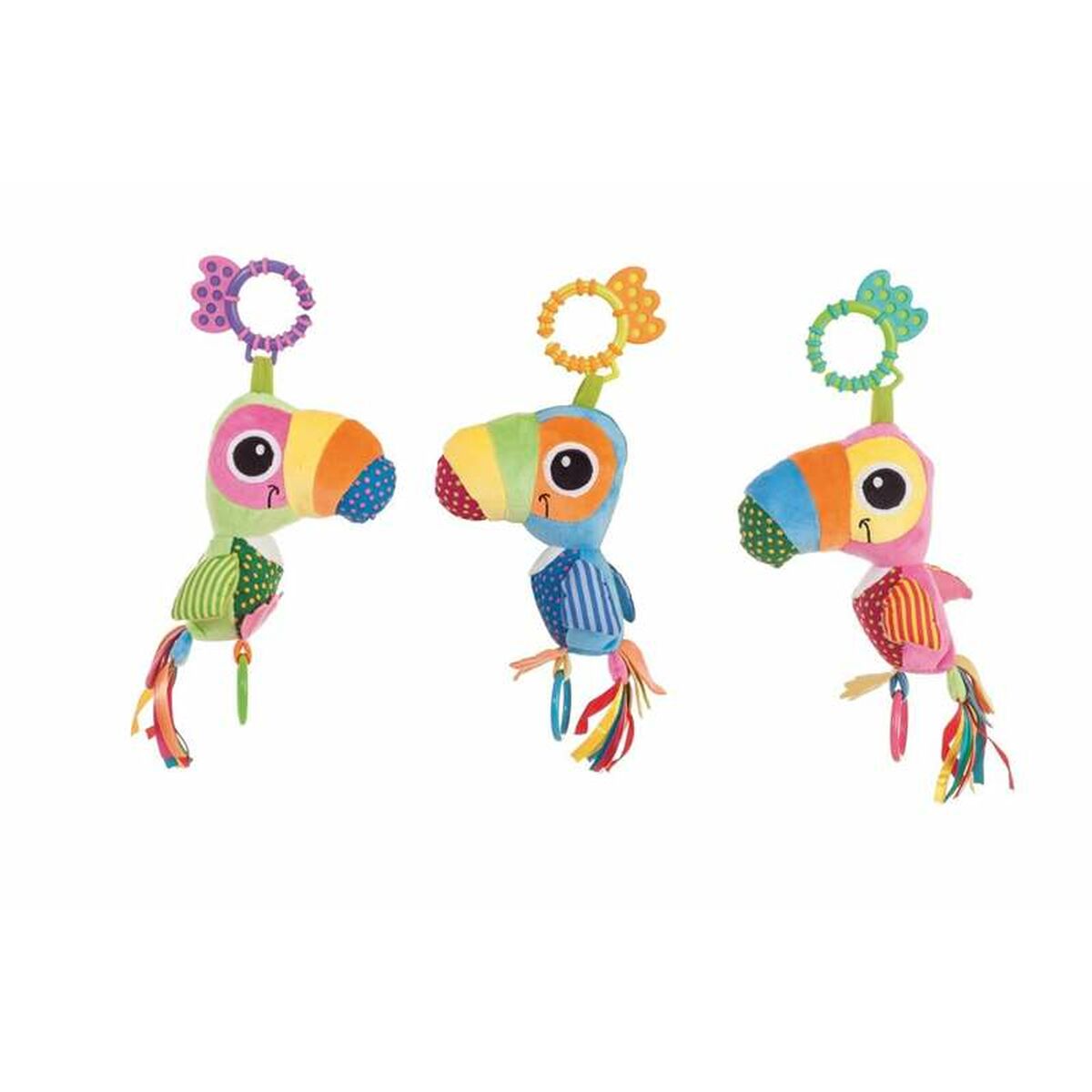 Multi-colored Parrot Rattle 25cm