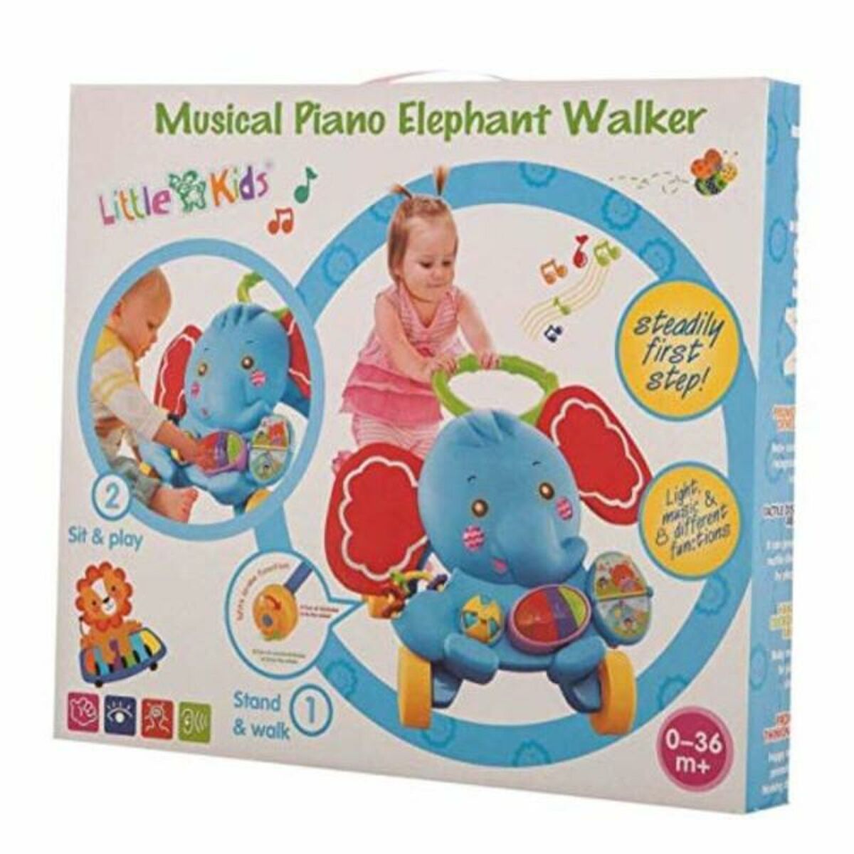 Girello su ruote Activity Elefante Musica Luci