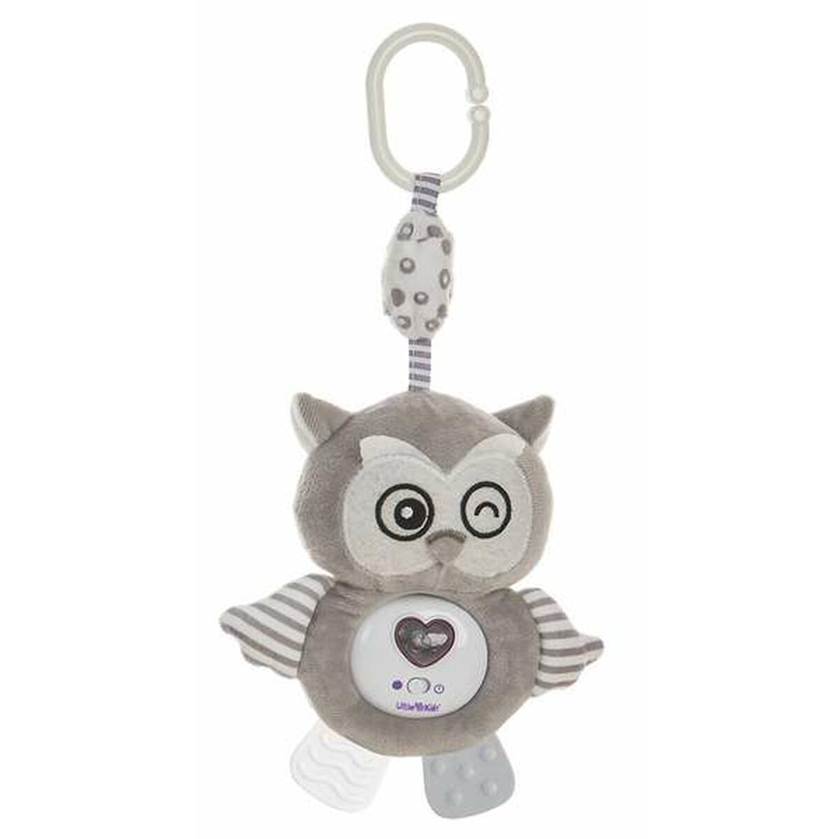 Giocattolo da appendere per culla con musica, luci, gufo e cuore, 35 cm