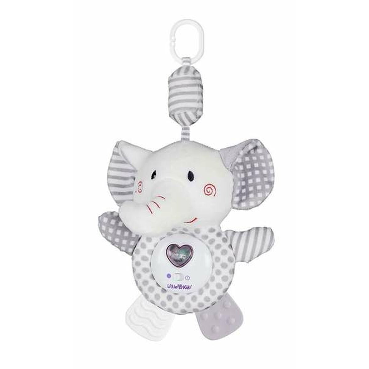 Giocattolo da appendere per culla Elefante Cuore Musica Luci 35 cm
